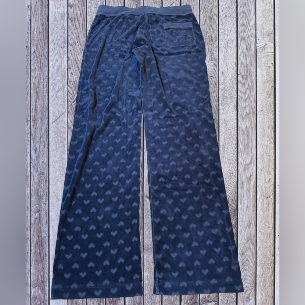 Juicy Couture Women’s Embossed Heart Pattern Velour Track Pants Size Small Y2K - Picture 8 of 9